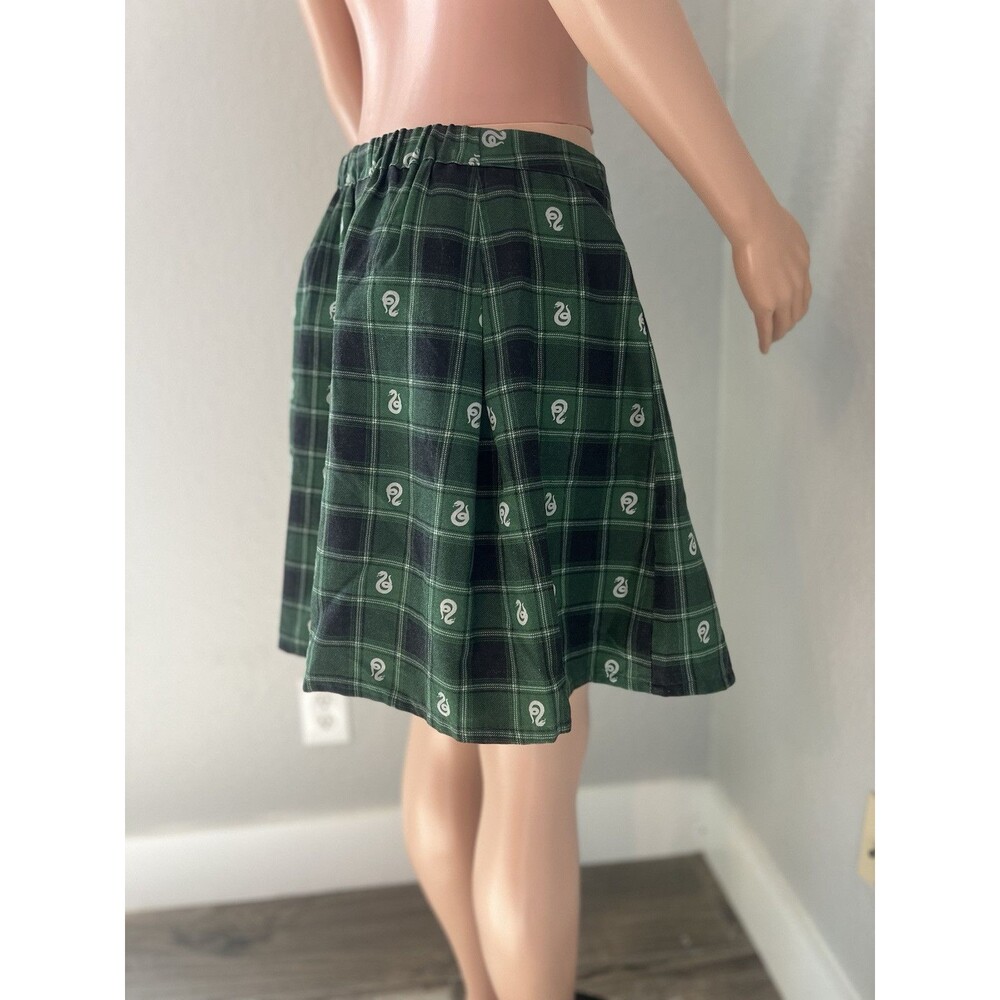 Wizarding World of Harry Potter Green Plaid Slytherin Skirt Size 2X MINI Y2K#101 - Picture 4 of 11